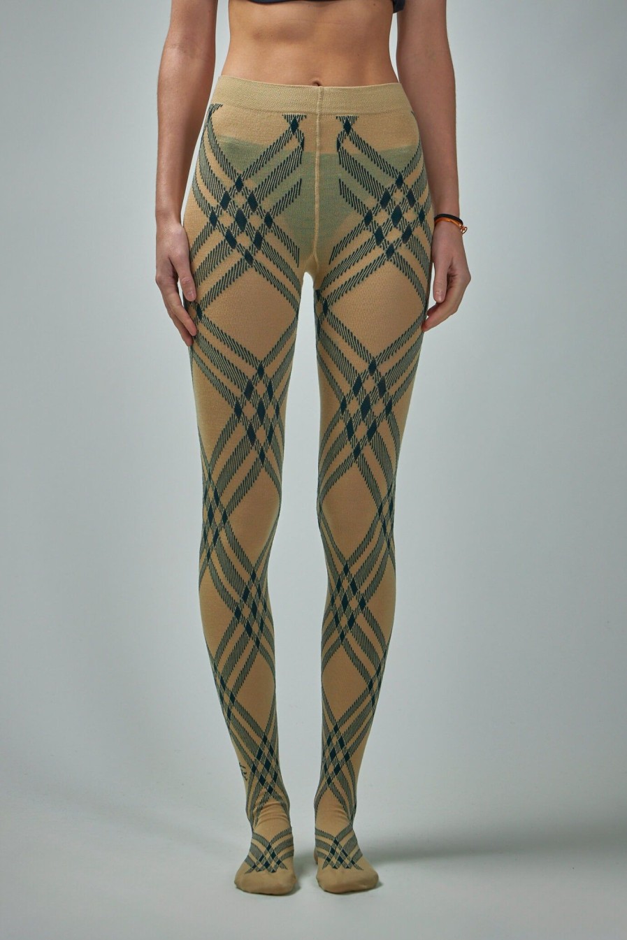 Leggings | Burberry Check Wool Blend Tights