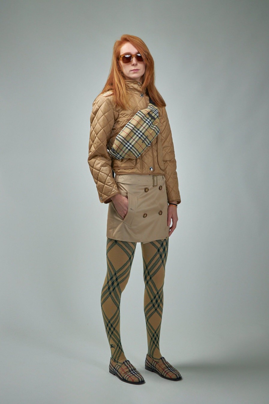 Leggings | Burberry Check Wool Blend Tights