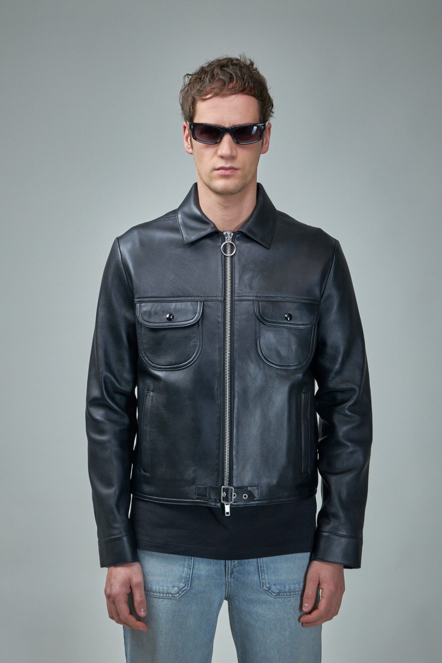 Bont & Lerenjassen | Courrèges Buckle Vintage Leather Trucker Jacket