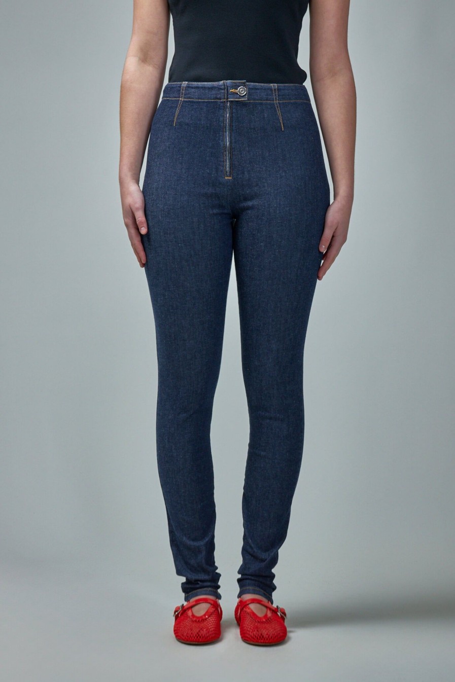 Leggings | Alaïa Legging Pants Stretch Brut Denim