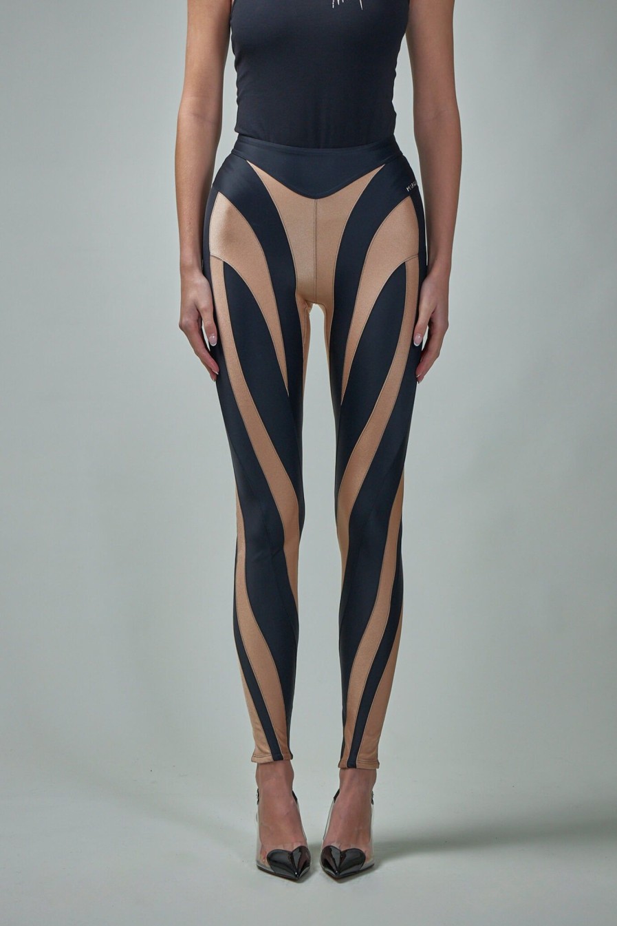 Leggings | Mugler Bi-Color Spiral Leggings