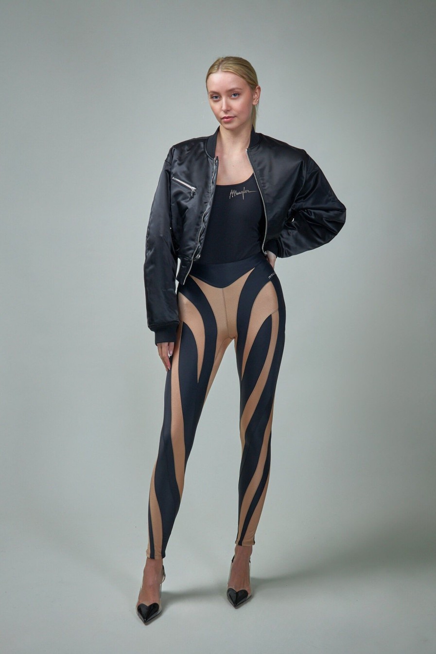 Leggings | Mugler Bi-Color Spiral Leggings