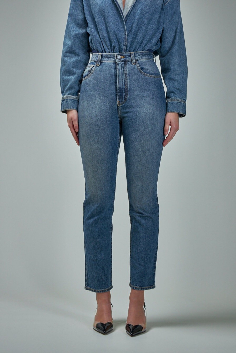 Jeans | Alaïa High Waist Pan Stone Denim