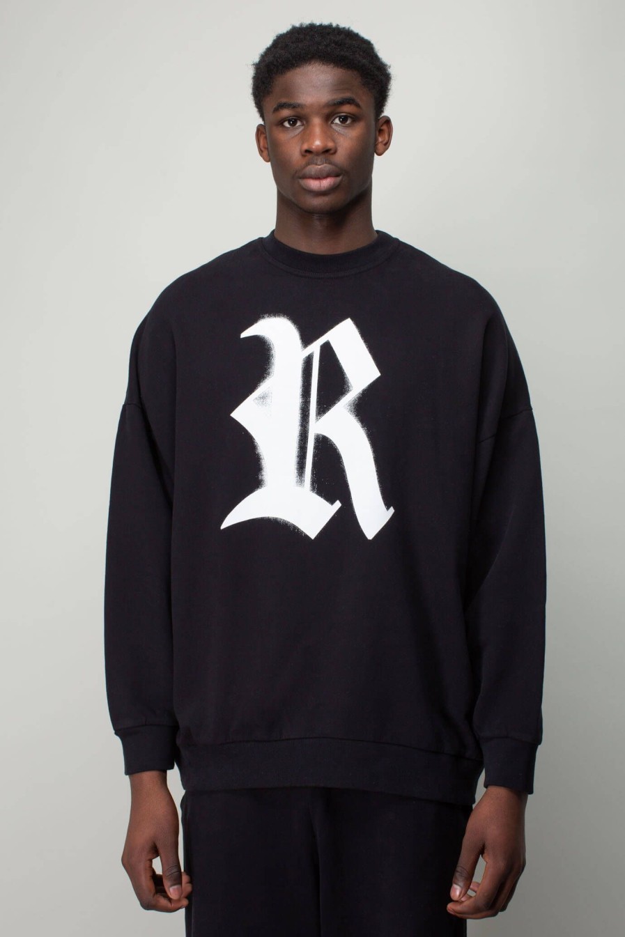 Truien | Raf Simons Oversized Crewneck Sweater With R Print