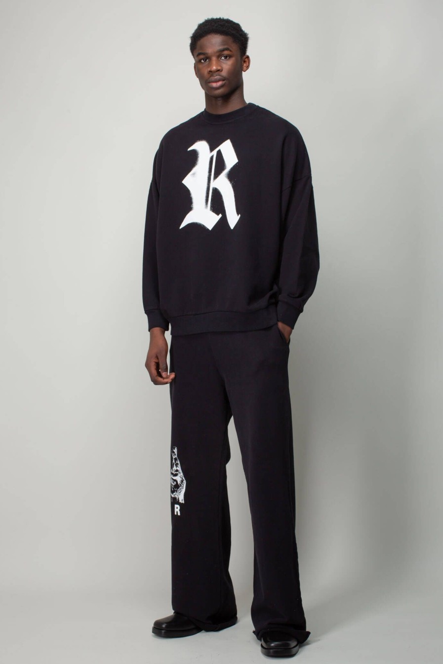 Truien | Raf Simons Oversized Crewneck Sweater With R Print