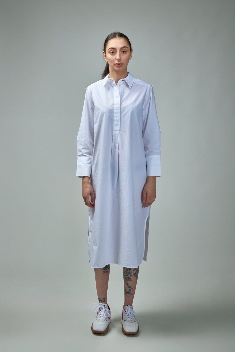 Jurken | Ganni Cotton Poplin Oversized Shirt Dress