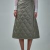 Rokken | Ganni Shiny Quilt Midi Skirt Fallen Rock 019