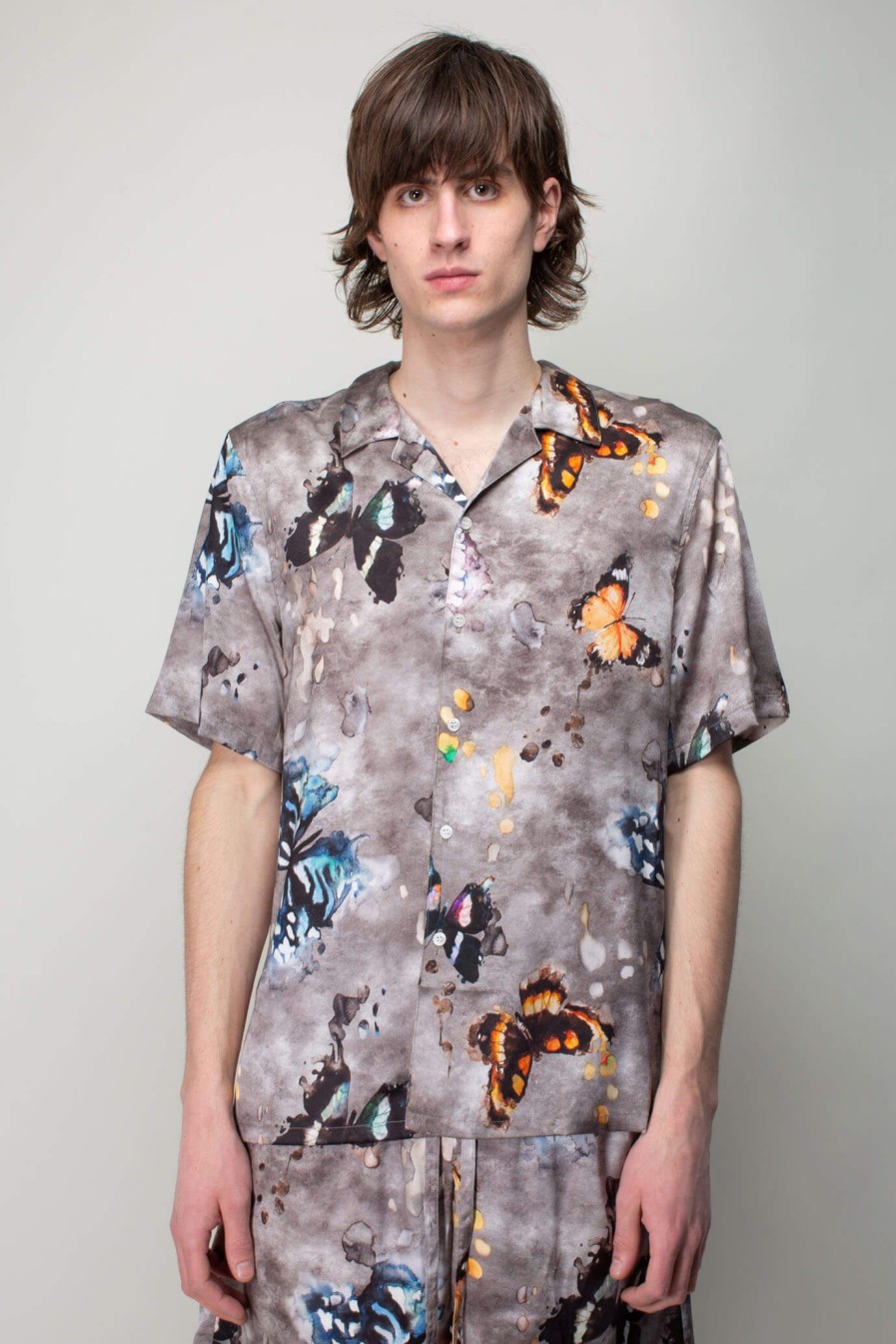 Overhemden | Nahmias Butterfly Silk S/S Button Down