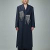 Jassen | Frenken Frill Coat Navy Crystal Fringe