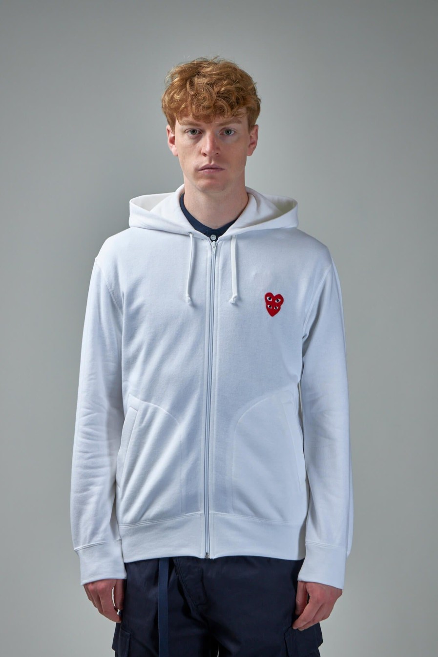 Hoodies & Vesten | PLAY Comme des Garçons Double Heart Sweatshirt Zip Woven