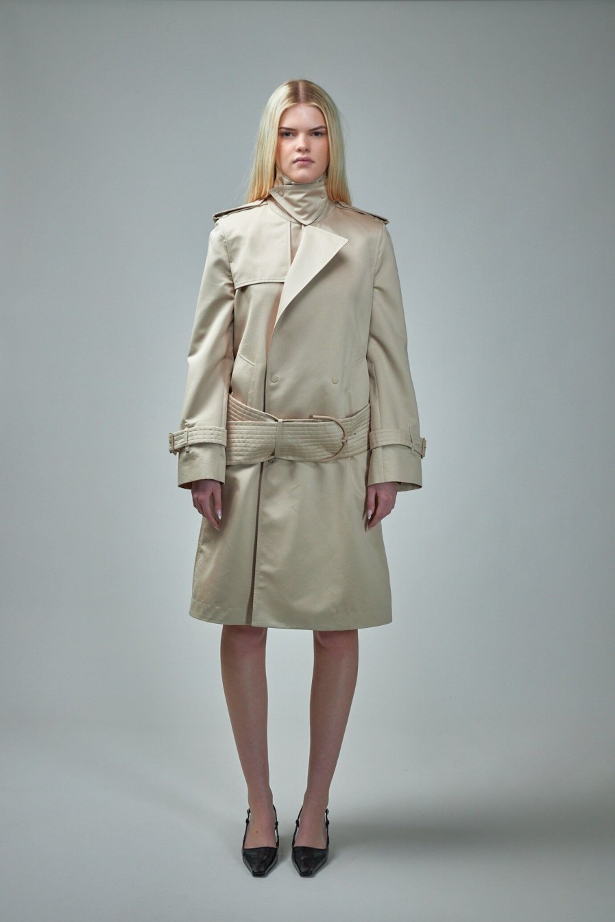 Jassen | Burberry Long Silk Trench Coat