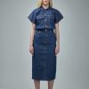 Jurken | Ganni Rinse Stitch Denim Midi Dress