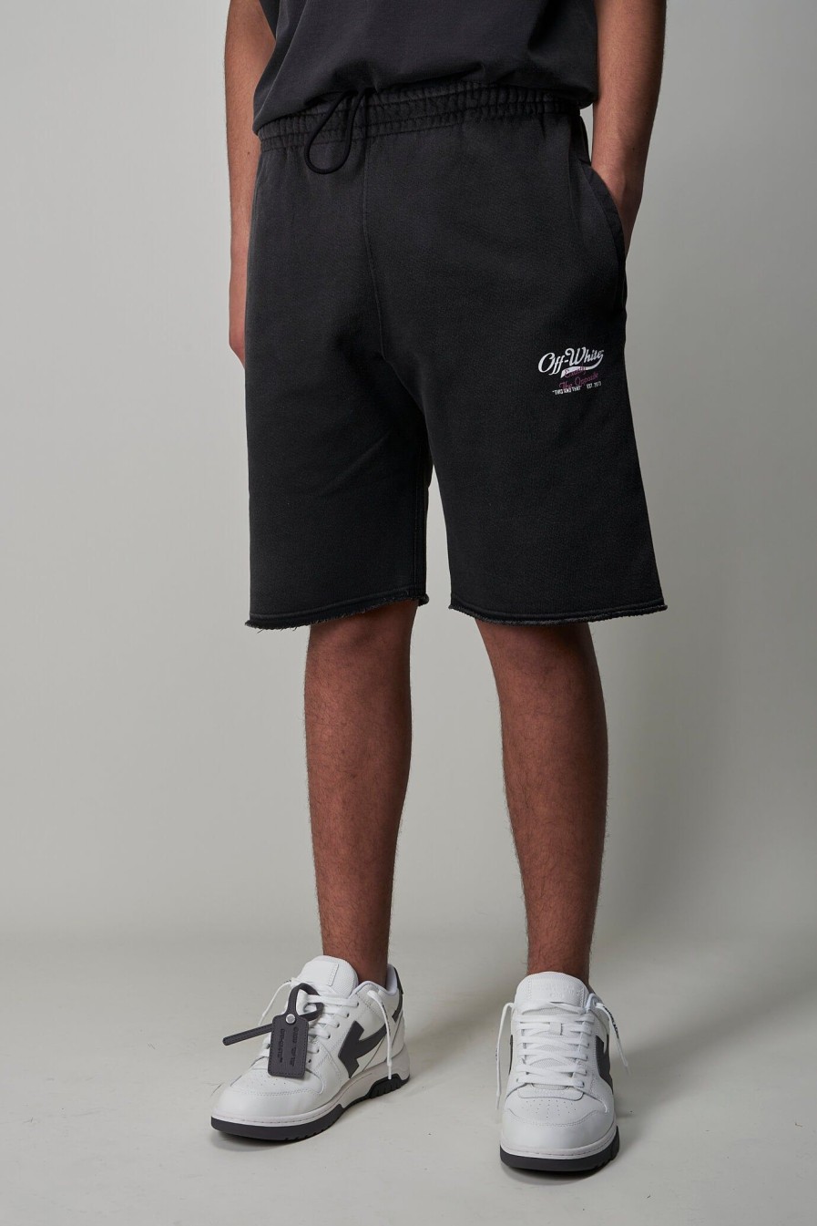 Korte Broeken | Off-White Wave Off Sweatshorts, Black