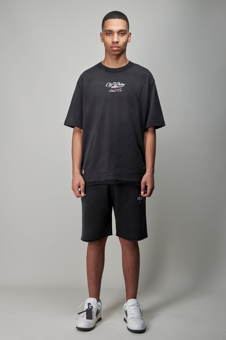 Korte Broeken | Off-White Wave Off Sweatshorts, Black