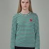 Longsleeves | PLAY Comme des Garçons Ladies T-Shirt Knit Green White Stripes