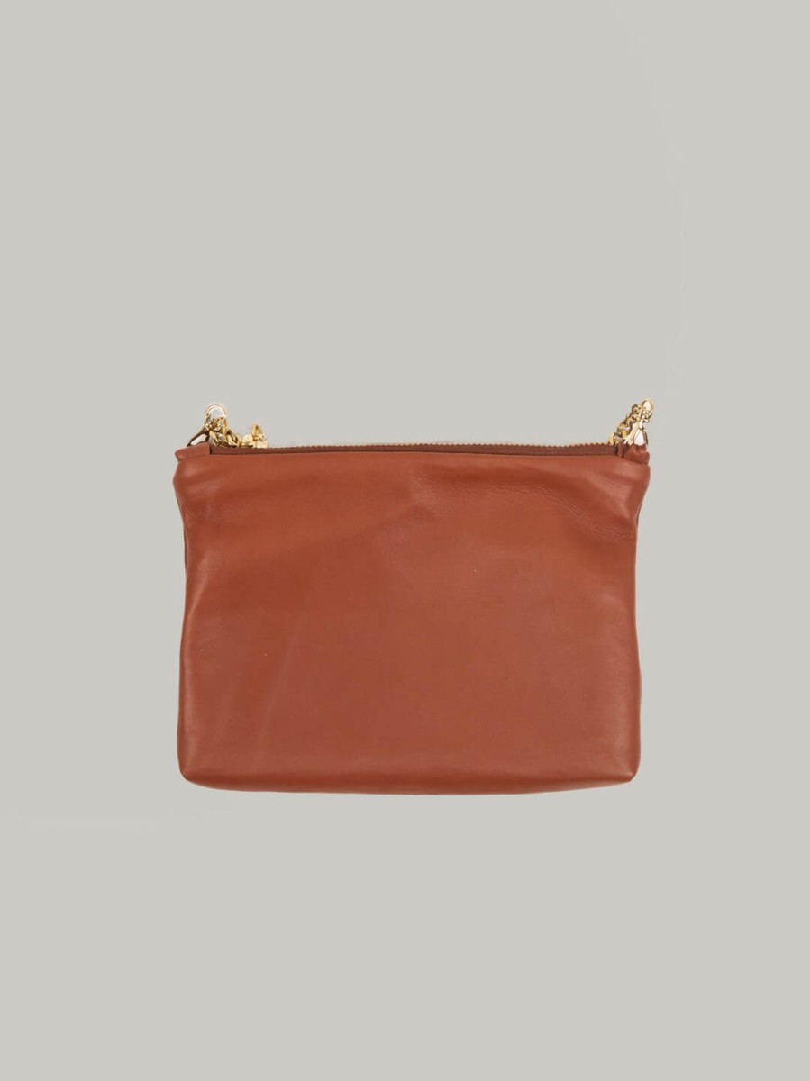 Clutches En Etuis | Rhanders Anna Logo Pouch Cognac