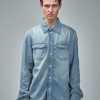 Overhemden | Courrèges Western Blue Denim Shirt