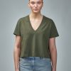 T-Shirts | Courrèges V Neck Cropped T-Shirt