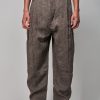 Broeken | Ziggy Chen Pleated Straight Leg Wide Trousers, Grey