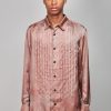 Overhemden | Ziggy Chen Histogramic Striped Shirt, Nude