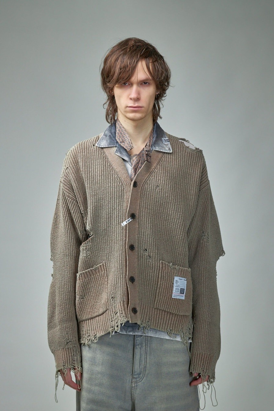 Knitwear | Maison Mihara Yasuhiro Bleached Knit Cardigan