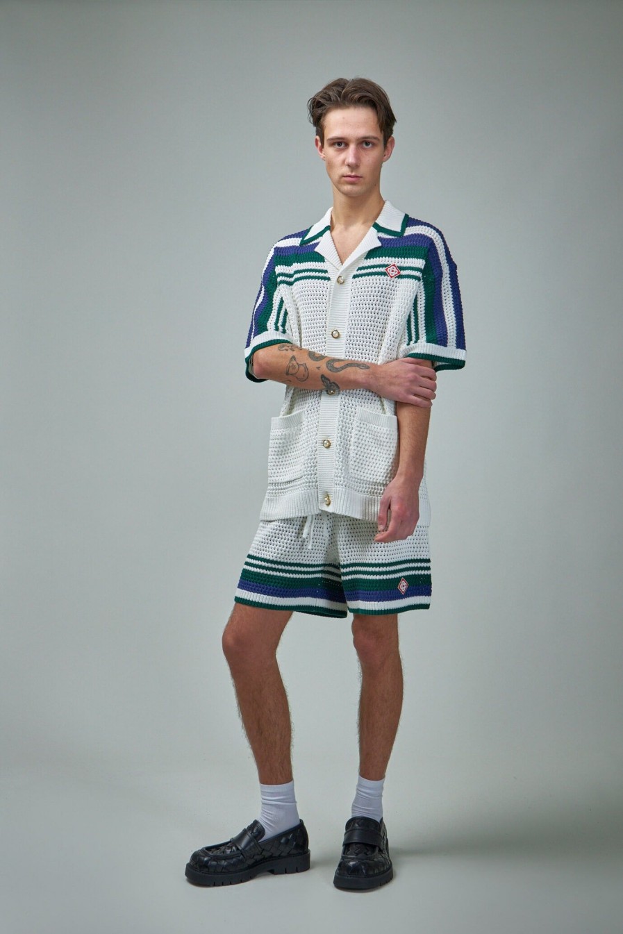 Overhemden | Casablanca Crochet Effect Tennis Shirt