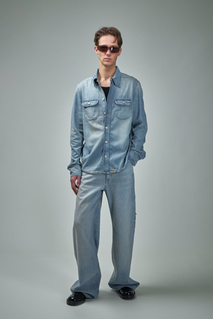 Broeken | Courrèges Sailor Blue Denim Baggy Pants