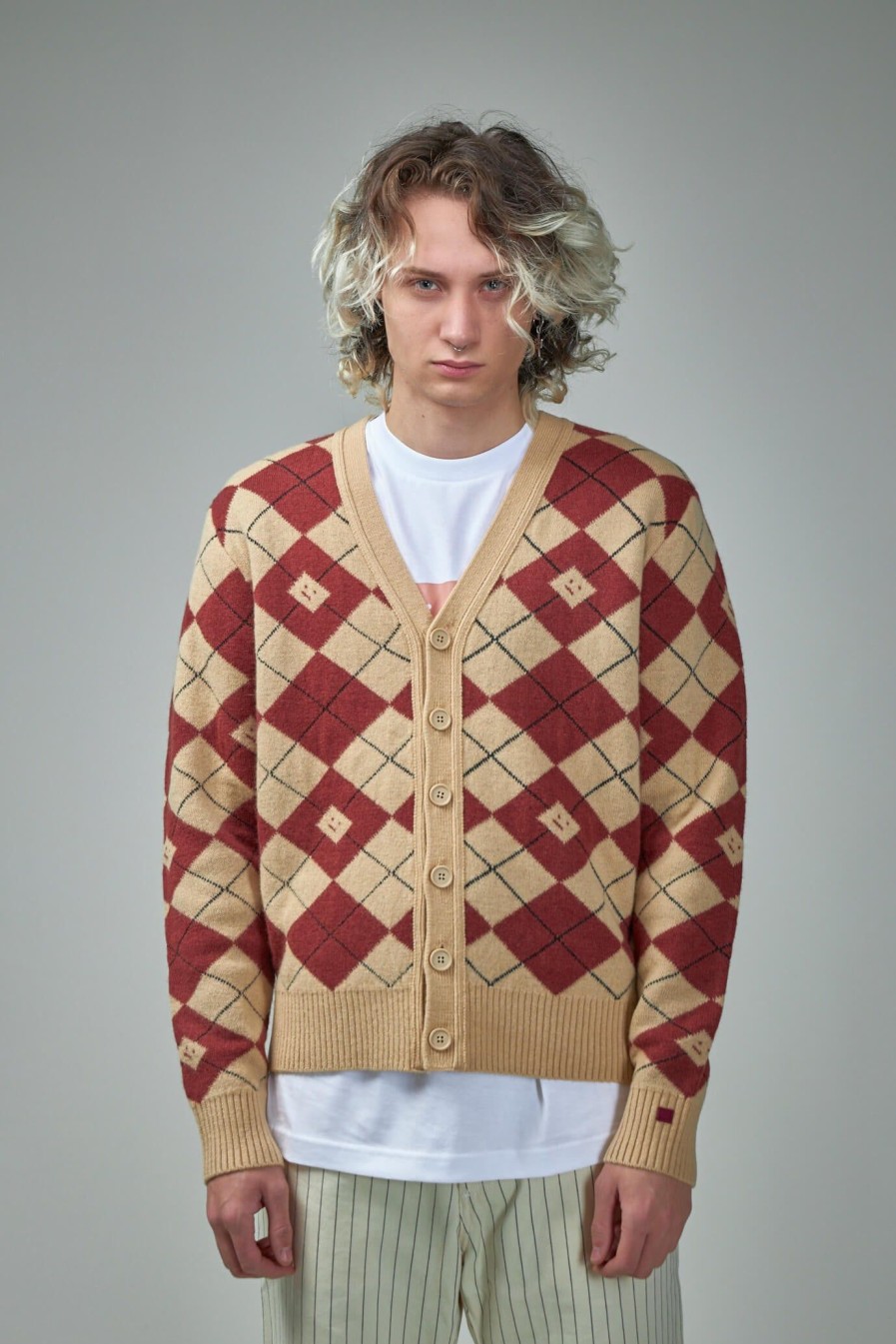 Knitwear | Acne Studios Argyle Jacquared Cardigan