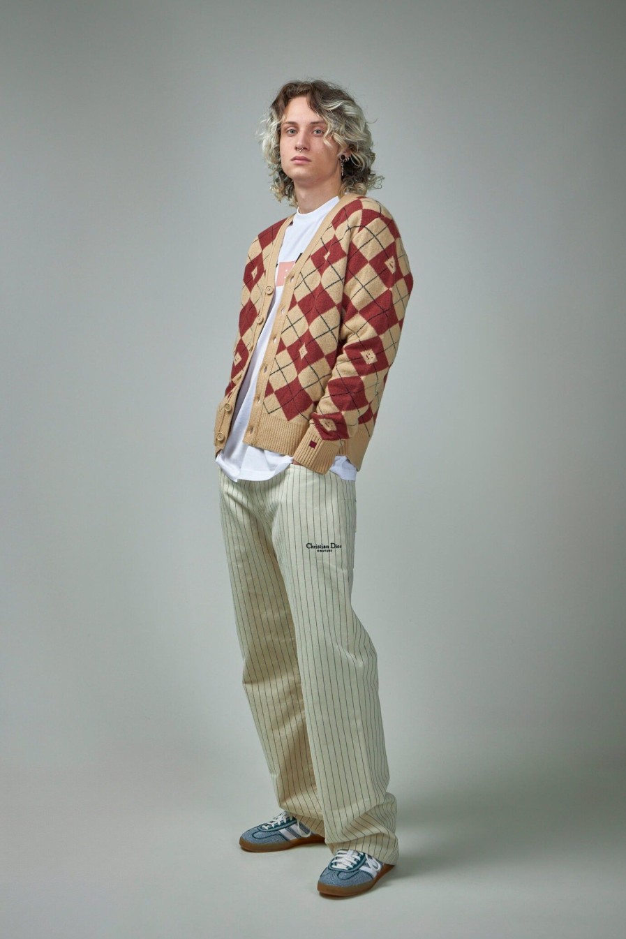 Knitwear | Acne Studios Argyle Jacquared Cardigan