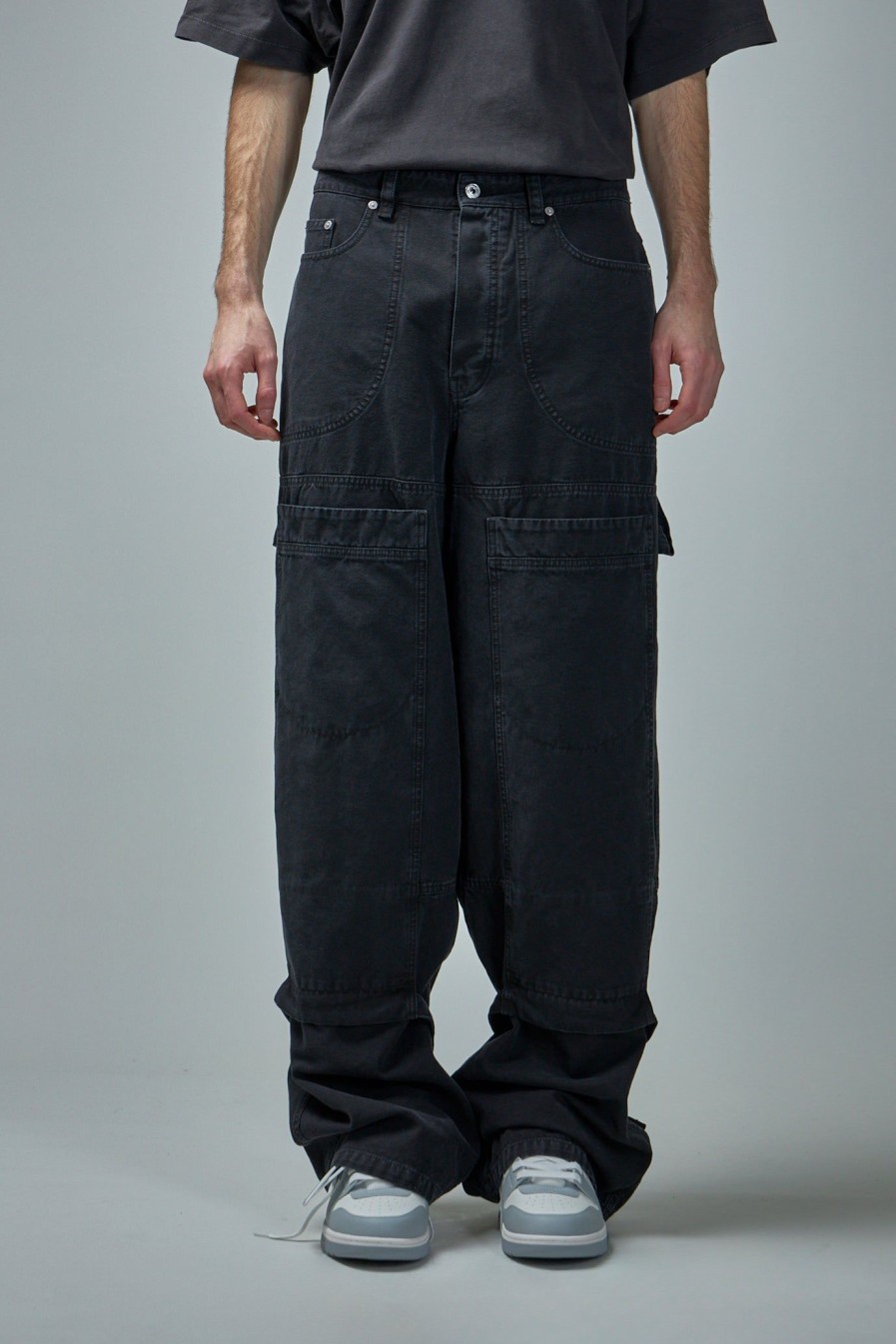 Broeken | Off-White Garmdyed Canv Relax Carpenter