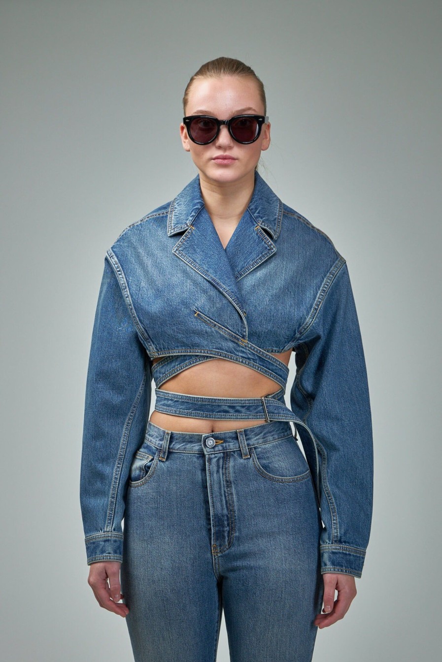 Jassen | Alaïa Crossover Jacket Stone Denim