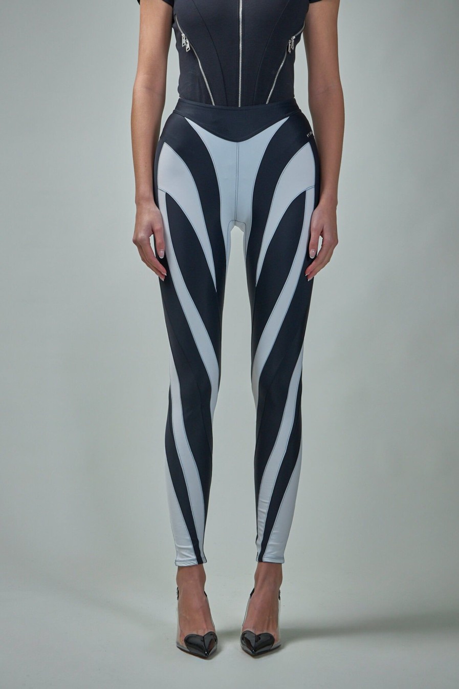 Leggings | Mugler Bi-Color Spiral Leggings