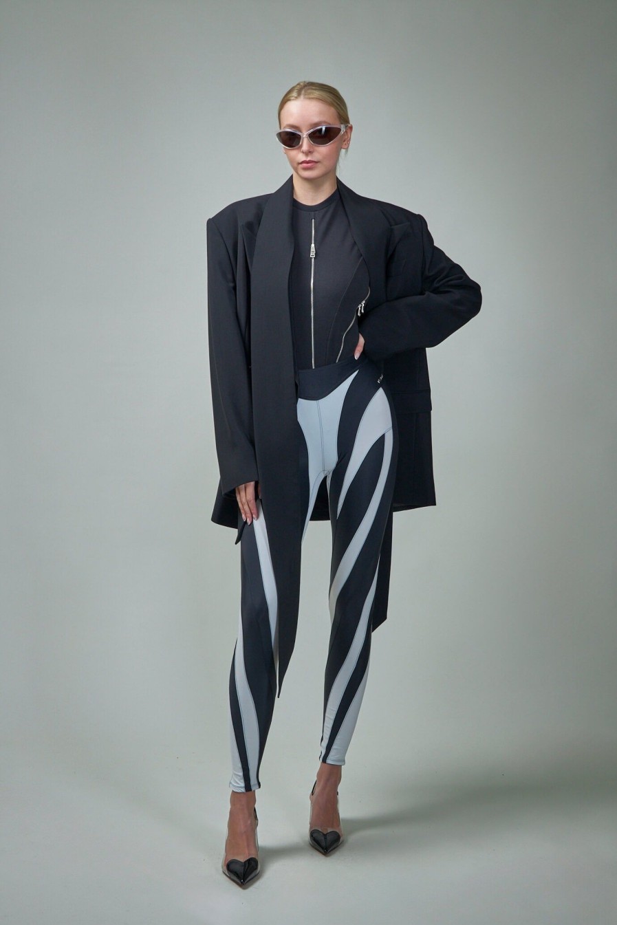 Leggings | Mugler Bi-Color Spiral Leggings