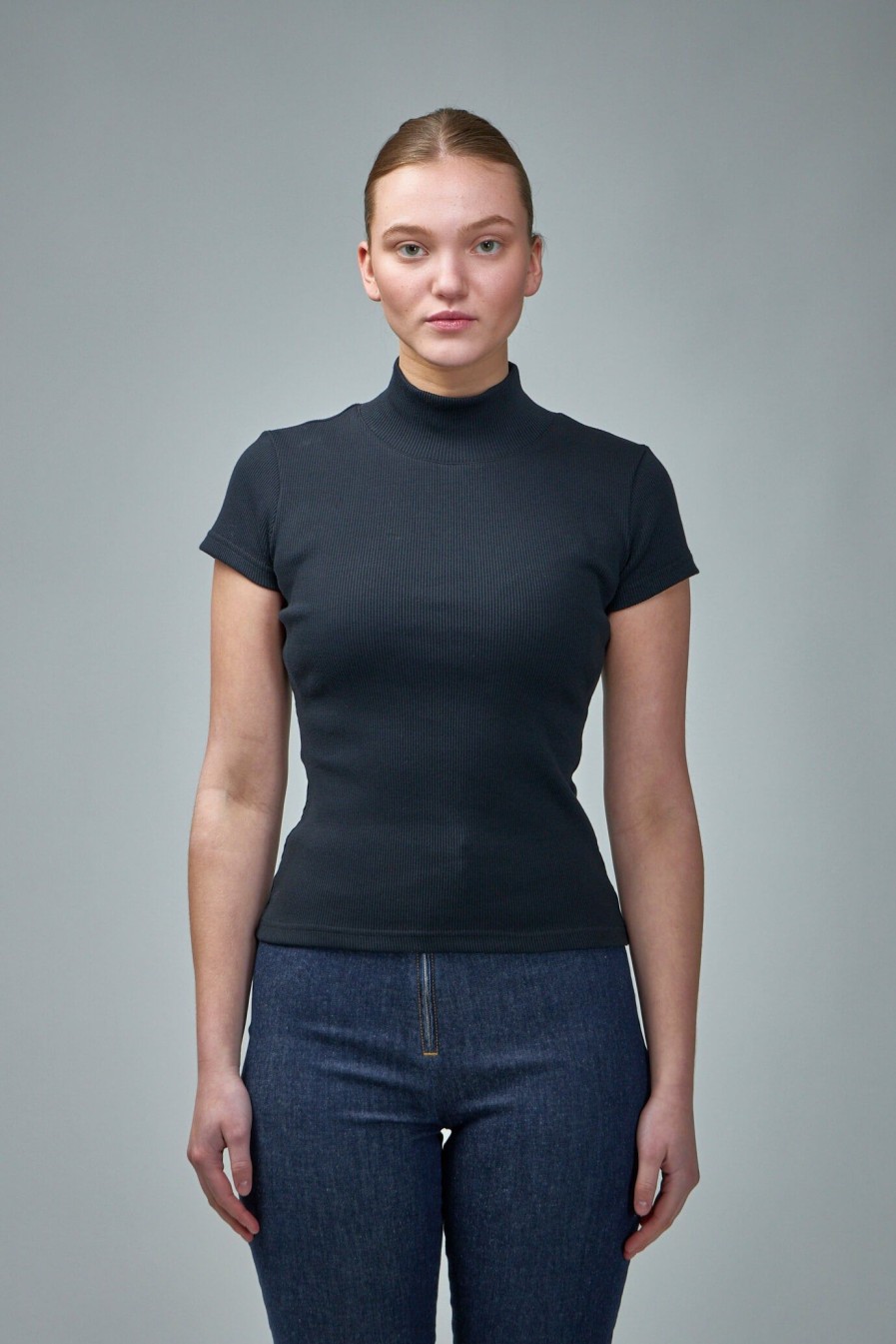 T-Shirts | Alaïa Turtleneck Top Compact Cotton Rib