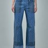 Jeans | Marine Serre Regenerated Denim Straight Leg Pants