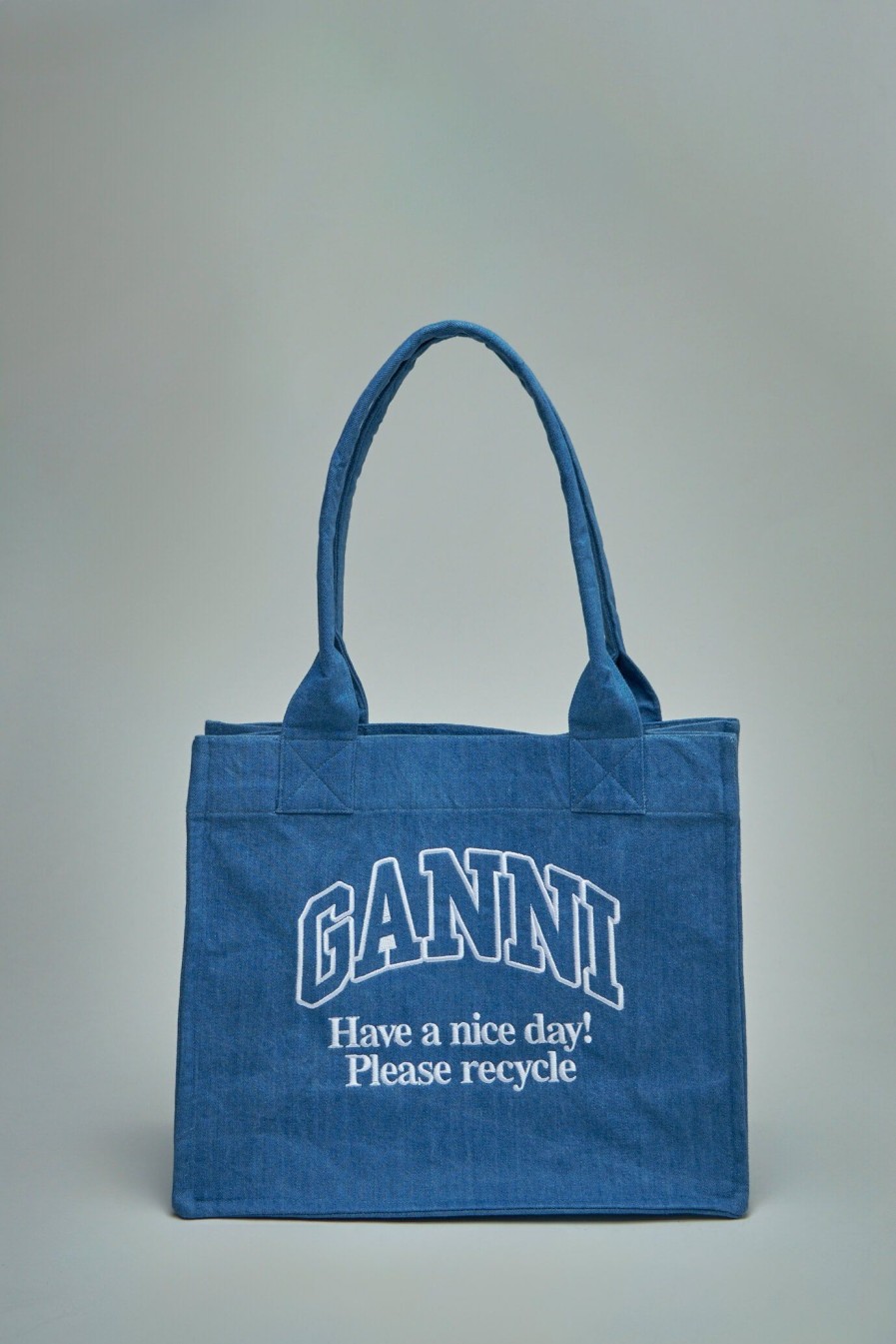 Tote Bags | Ganni Large Easy Shopper Denim