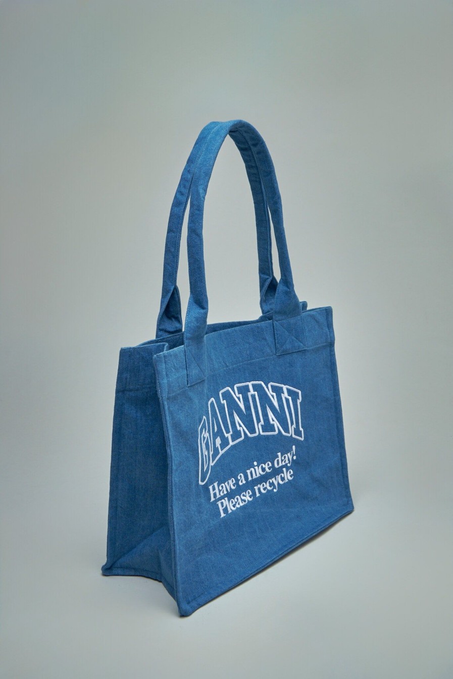 Tote Bags | Ganni Large Easy Shopper Denim