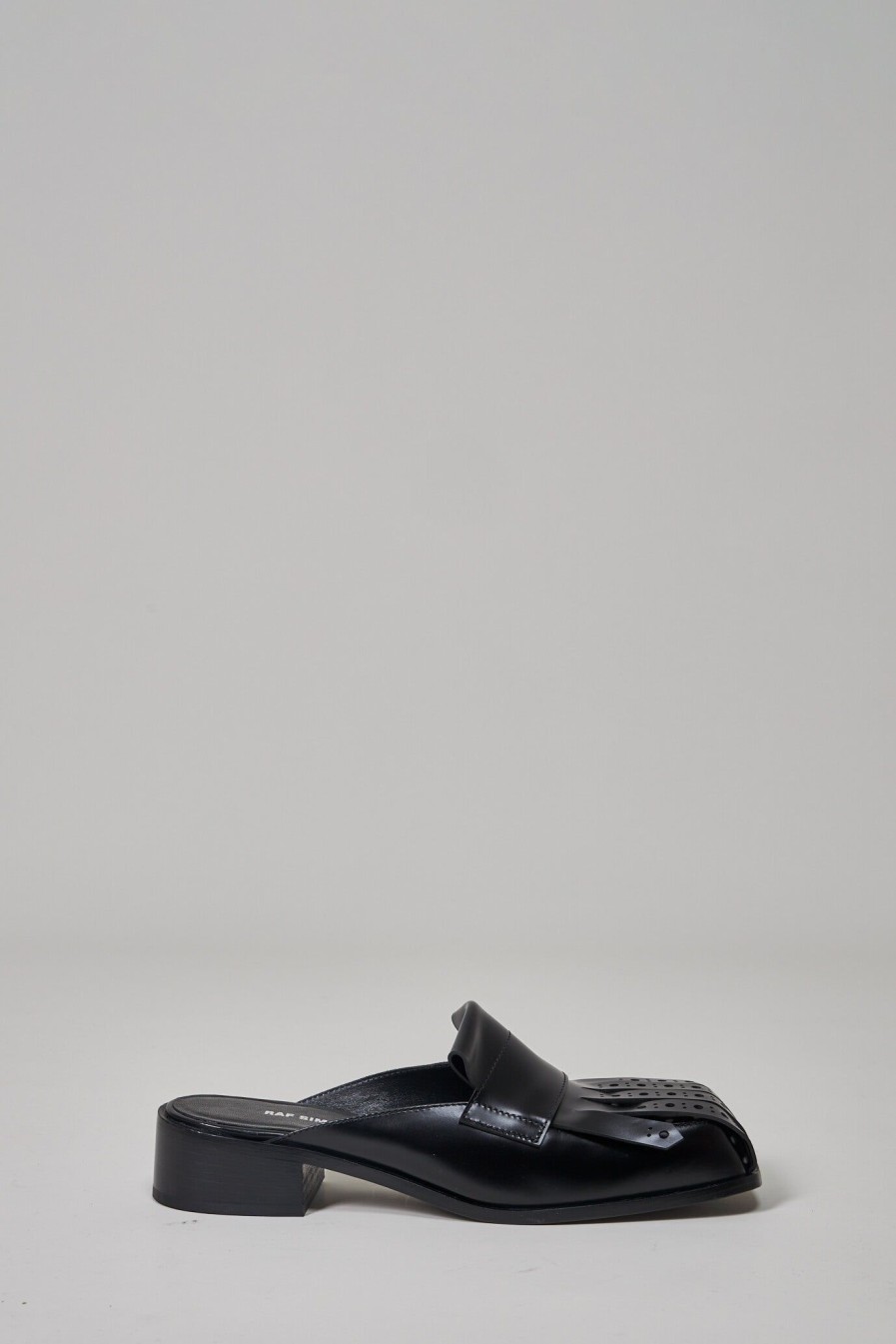 Ballerina'S | Raf Simons Brogues Loafer Mules With Fringes, Black