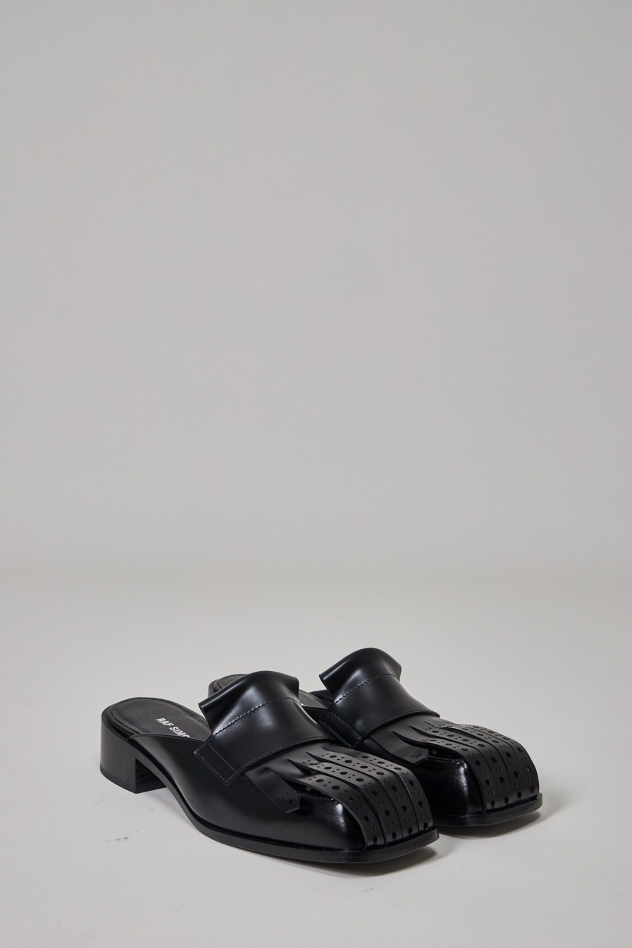 Ballerina'S | Raf Simons Brogues Loafer Mules With Fringes, Black