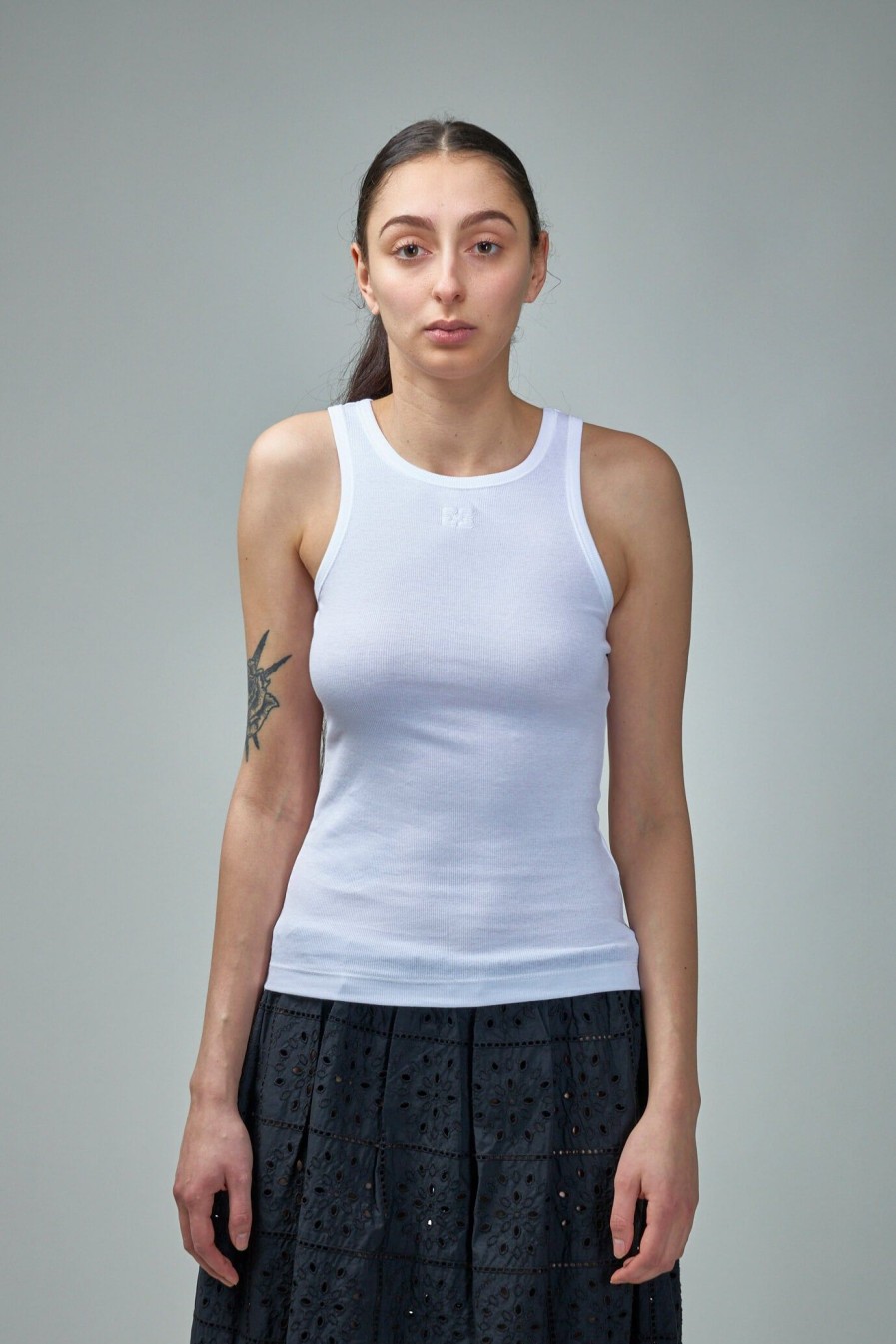 Tanks Tops | Ganni Soft Cotton Rib Tank Top