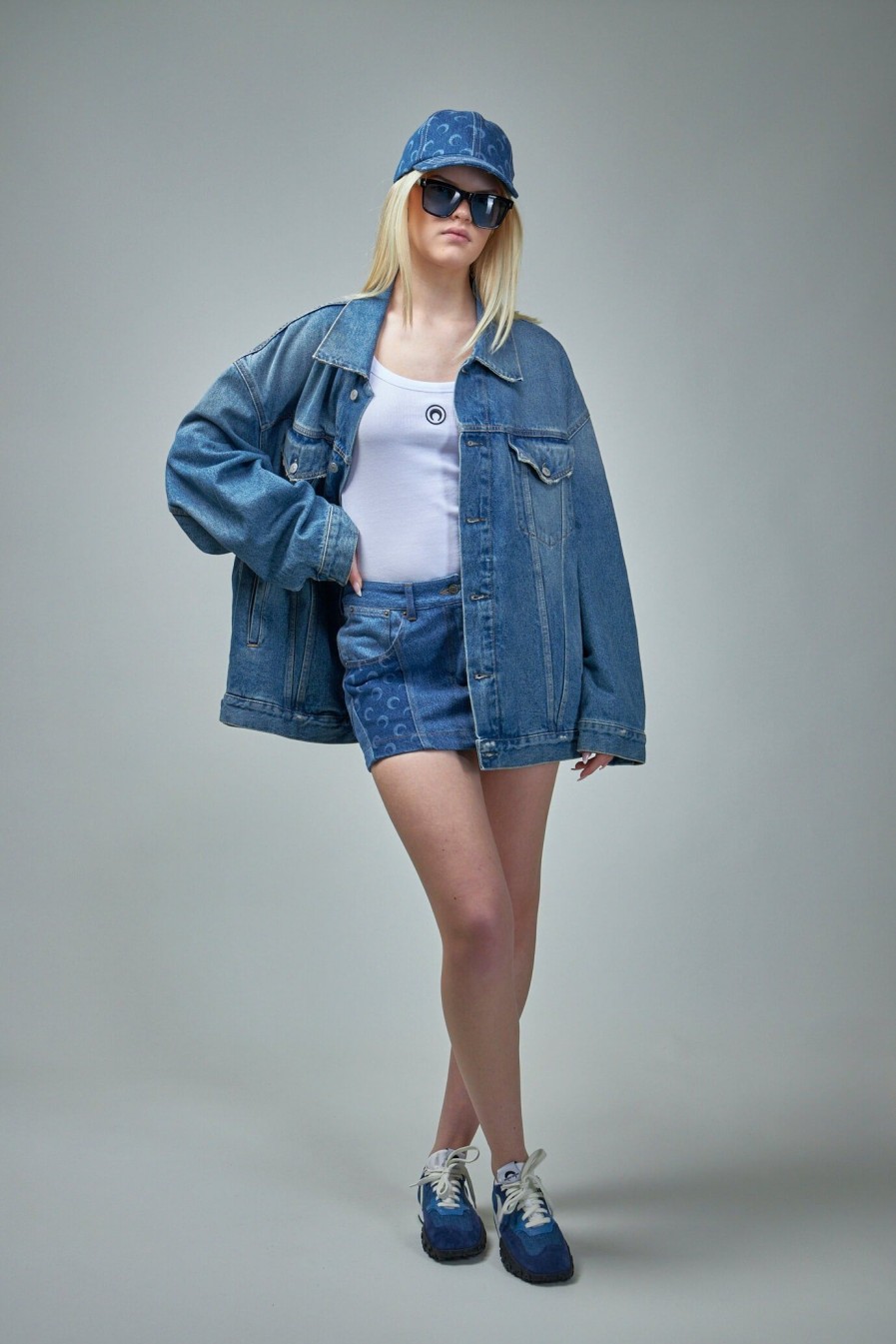 Rokken | Marine Serre Regenerated Denim Mini Skirt