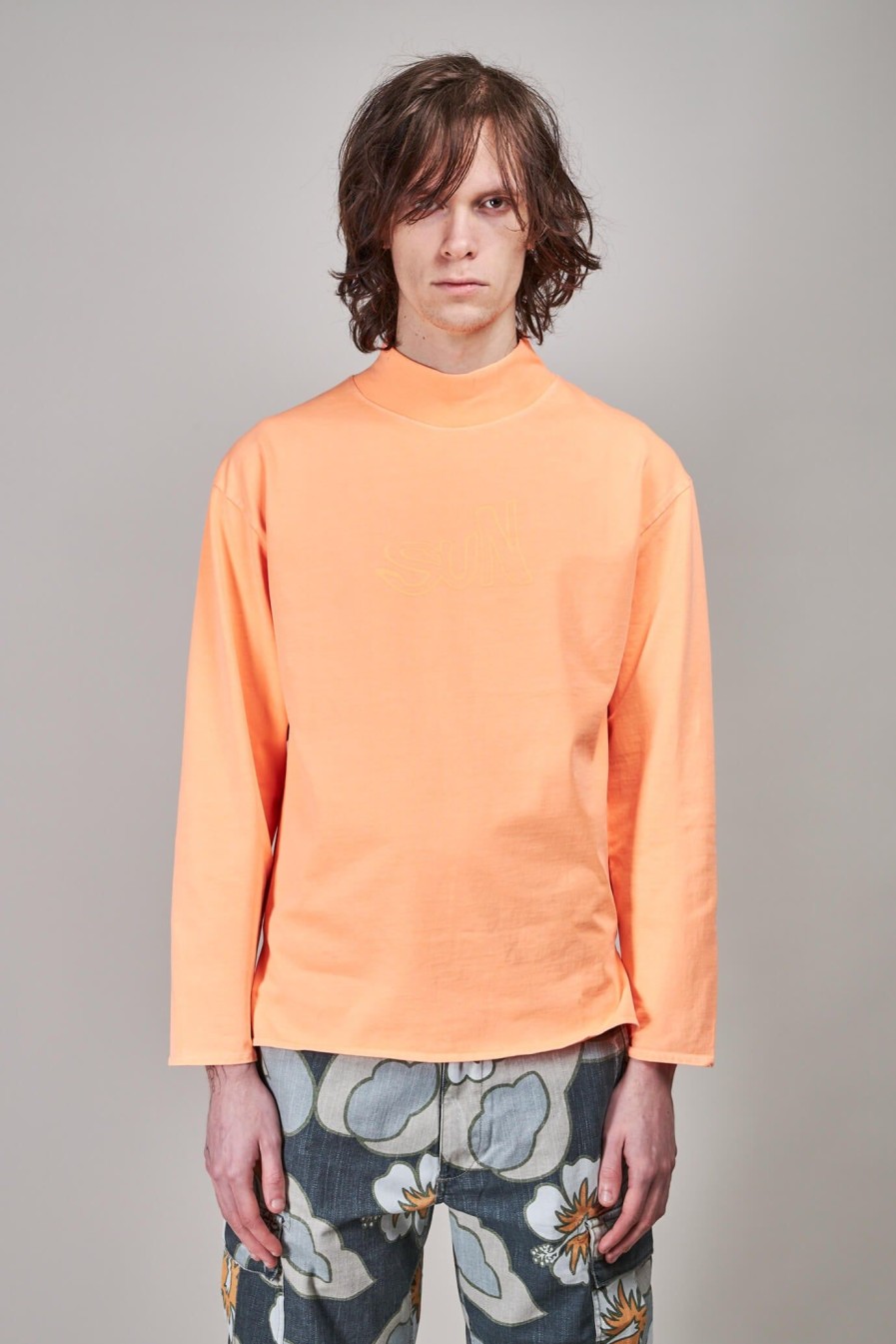 Longsleeves | ERL Mockneck Longsleeve T-Shirt Knit , Orange