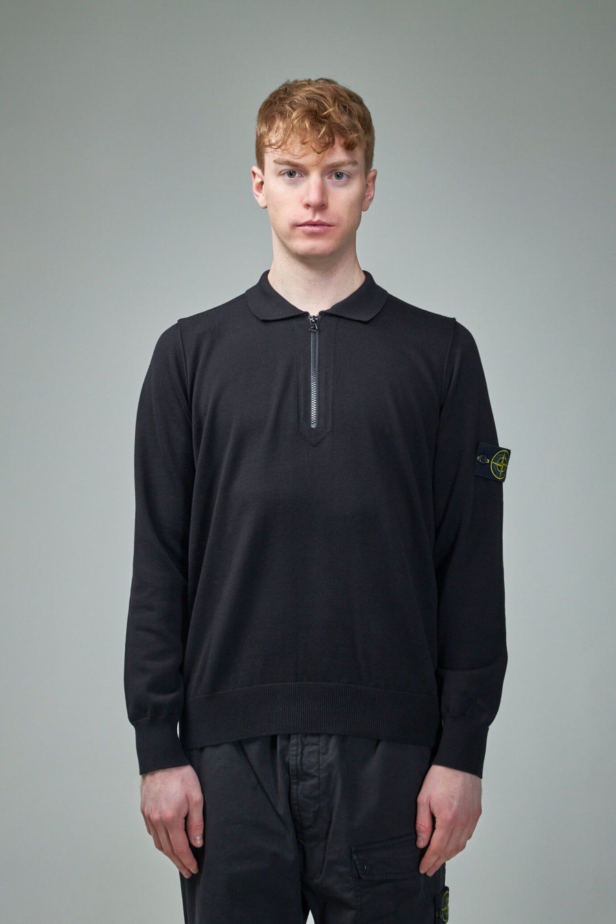 Polo | Stone Island Half-Zipper Knitted Polo