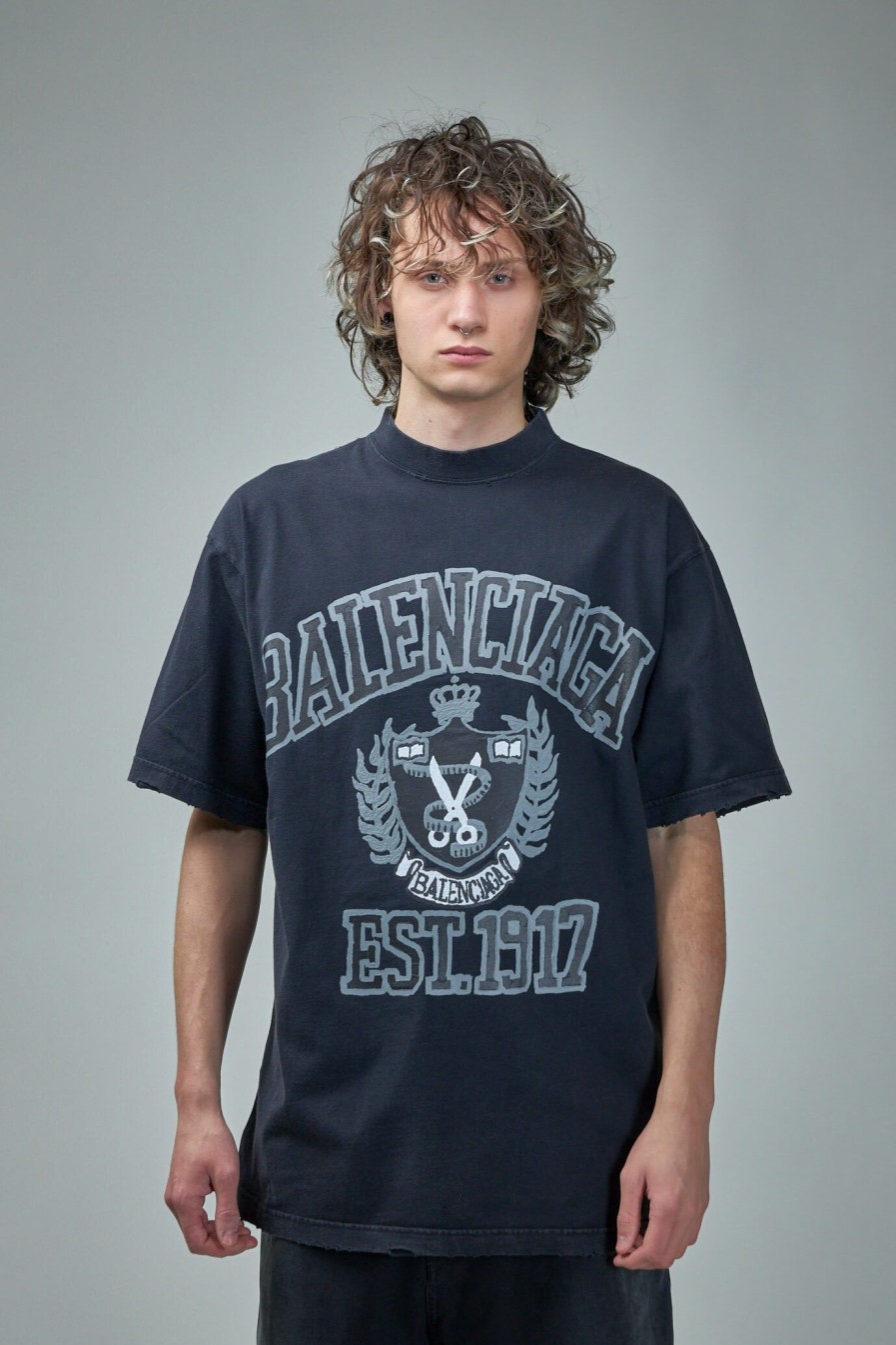 T-Shirts | Balenciaga College Logo Print T-Shirt