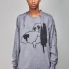 Longsleeves | Westfall Snoppy Ls Pocket Destroyed T-Shirt , Dirty Charcoal