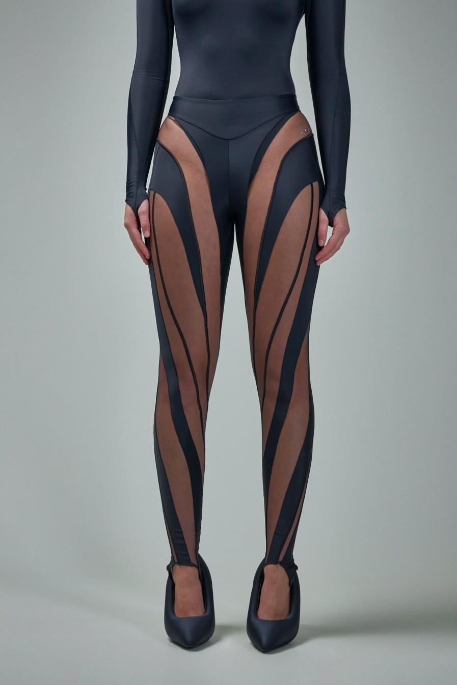 Leggings | Mugler Sheer Spiral Leggings