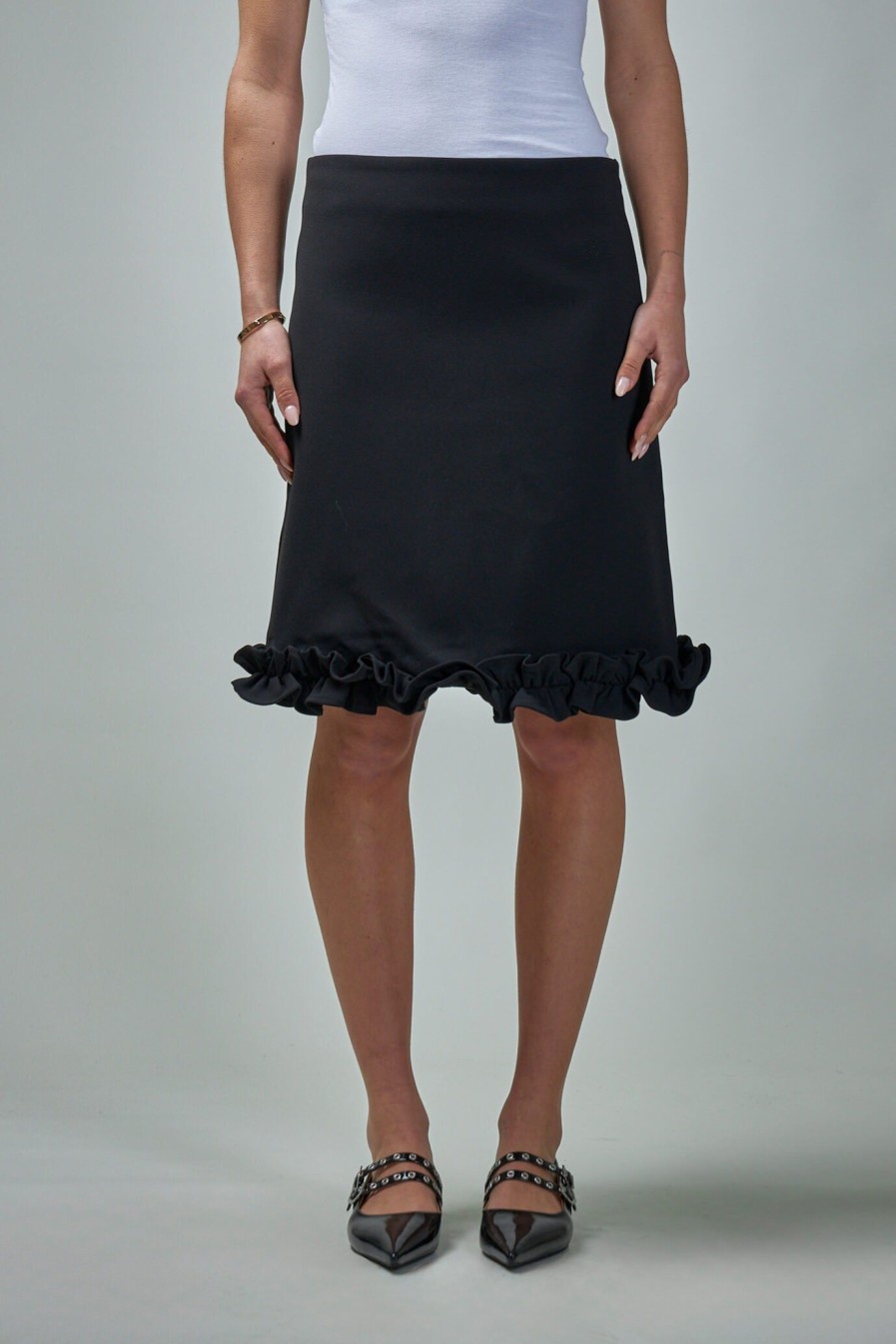 Rokken | Ganni Bonded Crepe Skirt