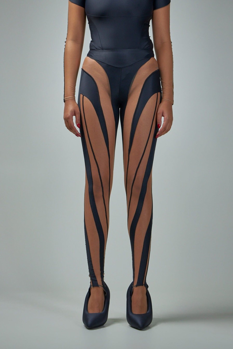 Leggings | Mugler Sheer Spiral Leggings