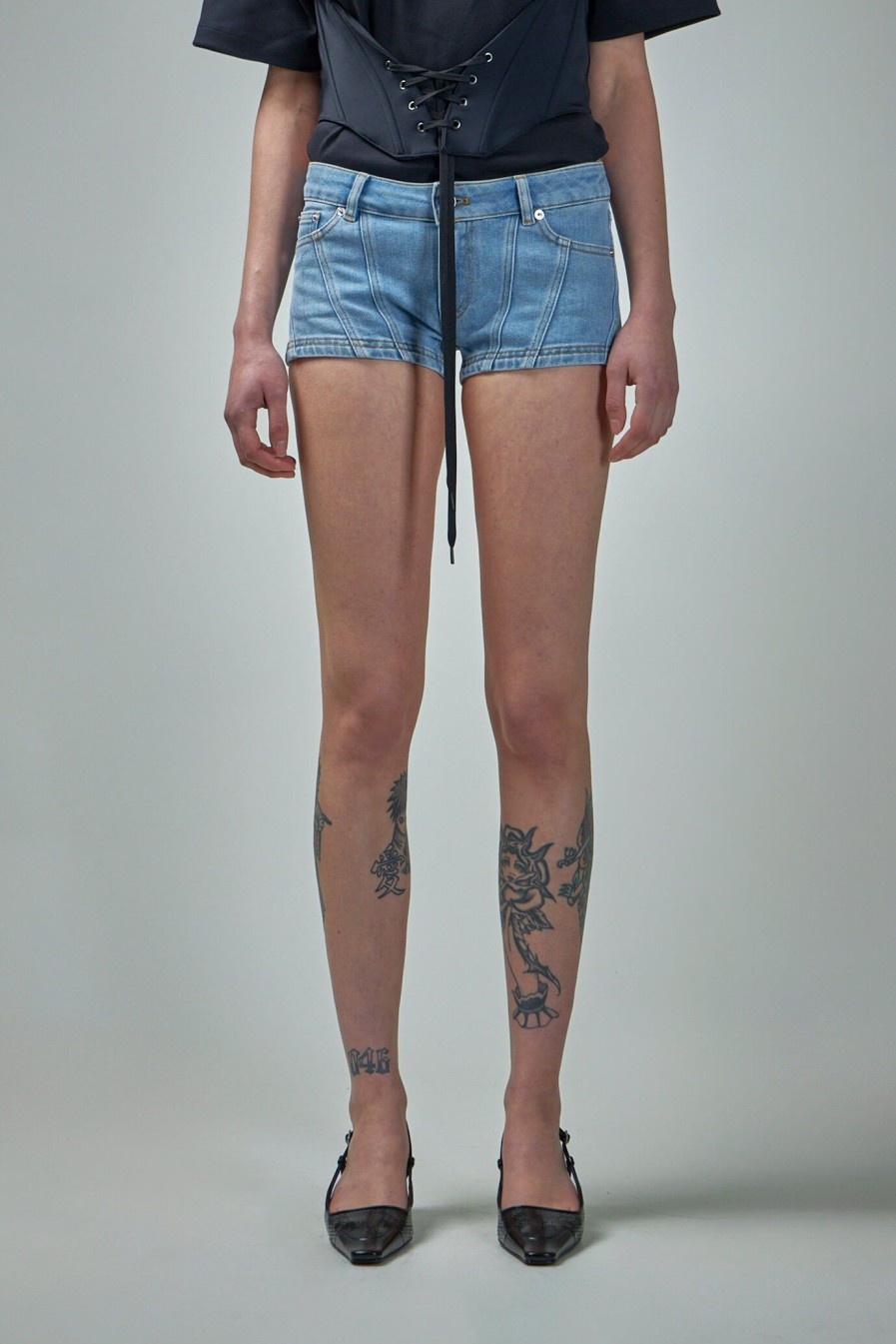 Korte Broeken | Mugler Cotton Denim Short L.