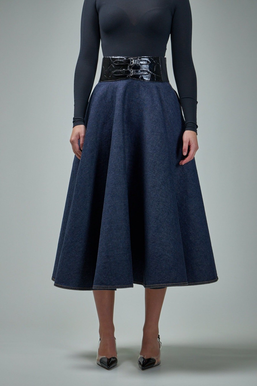 Rokken | Alaïa Belt Skirt Brut Denim